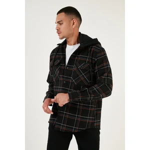 Ekoseli Regular Fit Çıkarılabilir Kapüşonlu Kışlık Gömlek Erkek Gömlek CF24W126985