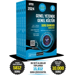 Pegem Akademi Yayıncılık KPSS 2024 Genel Yetenek Genel Kültür Tamamı Çözümlü Soru Bankası Seti (5 Kitap Takım)