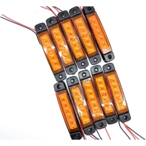 SK Auto 10 Adet LED Parmak Lamba 6 Ledli Sarı Turuncu Kamyon Dorse Yan Lamba 12V 24V