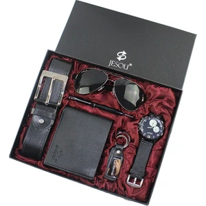 Iş Hediyelik Saat Seti Erkek Cüzdan Kemer Seti Babalar Günü Hediyesi (Yurt Dışından)