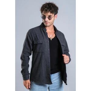 Stil Kombin Demir Düğmeli Kapaklı Kışlık Oduncu Gömlek Mar 4145