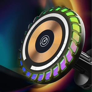 W06 Magsafe Rgb 15W Kablosuz Hızlı Şarj Cihazı ve Araç Içi Telefon Tutucu