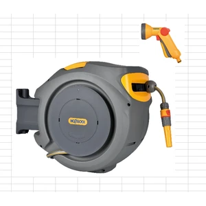 2403-3535H Duvara Monte 30 M Hortumlu Otomatik Geri Sarmalı Hortum Toplama Makara Seti + 2672H Duş Başlıklı Hortum Tabancası