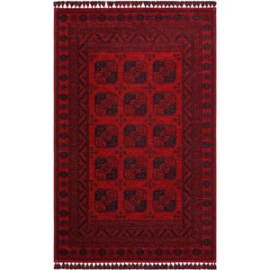 Eko Halı Buhari BHR01 Red Afgan Yağcıbedir Desenli Hav Toz Vermez Yıkanabilir Kaymaz Ince Dokuma Kilim