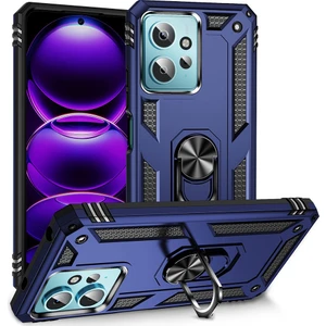 Case World Xiaomi Redmi Note 12 4g Kapak Military Yüzüklü Stantlı Panzer Tank Kılıf - Lacivert