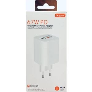Bayındır Elektronik 3.nesil 67W Pd USB + USB C Çok Çıkışlı Gan Süper Hızlı Şarj Aleti Adaptörü