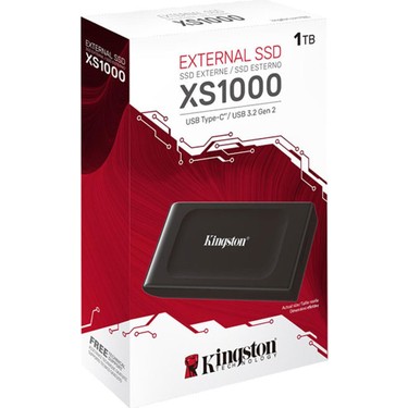 Kingston XS1000 外付けSSD 1TB Kingston XS1000 1TB Mini USB 3.2 Gen 2 SSD - Siyah Fiyatı