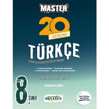 Okyanus Yayınları 8. Sınıf Master Türkçe 20 Deneme Sınav Kitabı
