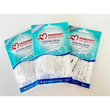 Manner Science Kürdanlı Diş İpi Koruyucu Etkili 150 Adet Ağız Bakımı İçin Pratik
