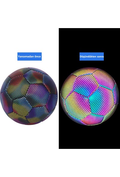Reflektif Işıklı Futbol Topu - Mor (Yurt Dışından)
