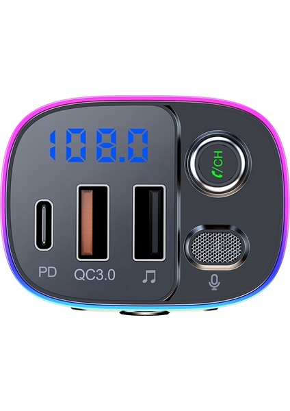 T65 Araba Bluetooth Uyumlu Fm 5.0 Verici - Siyah (Yurt Dışından)