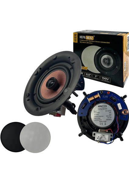 HVX-160 Pro üst Seviye Alçıpan Tavan Hoparlörü 16 cm 160 Watt 100V Trafolu (Adet)