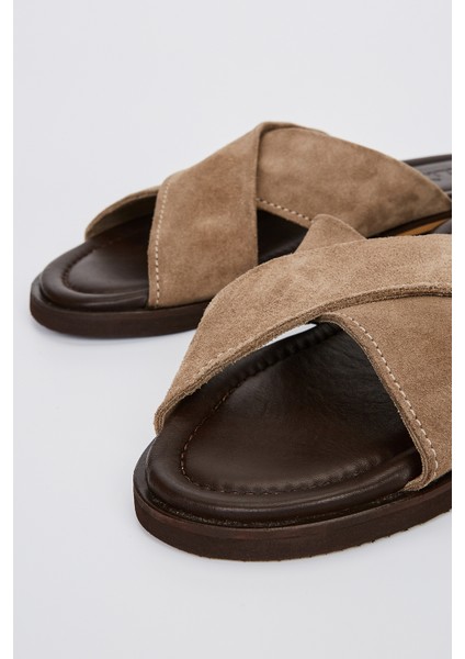 Lorenzo Erkek Tarçın Süet Düz Terlik 537 448-VAL Erk Trlk Y23 modelleri