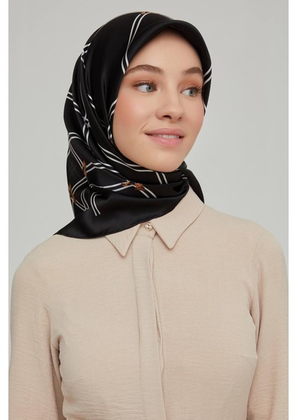 Özel Nostalji Serisi Twill Ipek Eşarp Modelleri 8656D-33