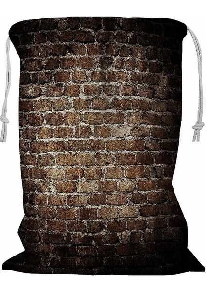 Grunge Tuğla Duvar Ipli Çamaşır Sepeti 45X60 cm (Yurt Dışından)