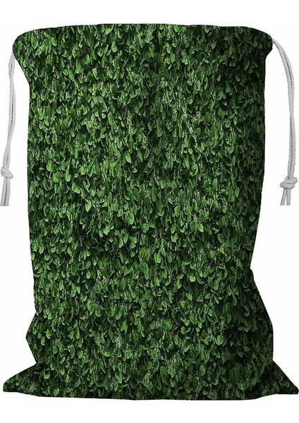 Yeşil Kutu Çit Yeşil Yapraklı Ipli Çamaşır Sepeti 45X60 cm (Yurt Dışından)