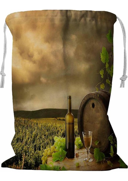 Fıçı ve Asma Üzeri Ipli Çamaşır Sepeti 45X60 cm (Yurt Dışından)