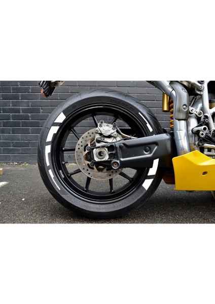 Motorsiklet Beyaz Lastik Yanağı Yazısı Stiker Scooter Bisiklet Grubu Uyumlu Lastik Şerit 4 Adet