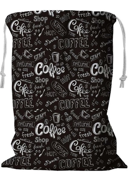 Doodle Kahve Siyah Ipli Çamaşır Sepeti 45X60 cm (Yurt Dışından)