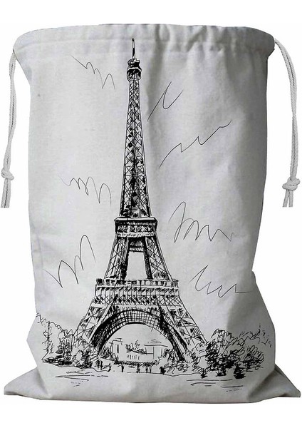 Eyfel Kulesi D Ipli Çamaşır Sepeti 45X60 cm (Yurt Dışından)