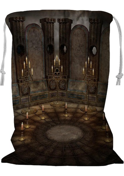 Dark Temple Candelabras Ipli Çamaşır Sepeti 45X60 cm (Yurt Dışından)