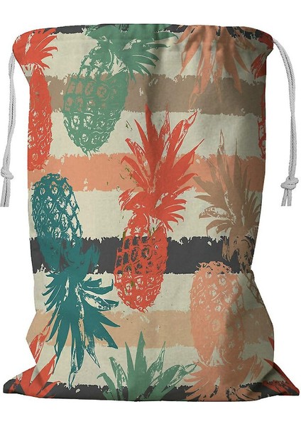 Ipli Renkli Ananas Çamaşır Sepeti 45X60 cm (Yurt Dışından)