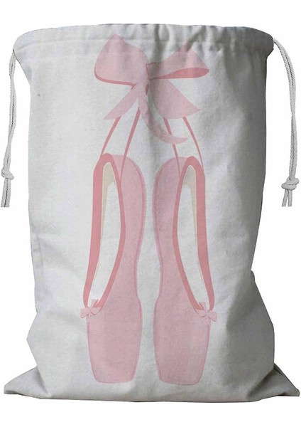 Pembe Bale Pointe Ayakkabı Çamaşır Sepeti Ipli 45X60 cm (Yurt Dışından)