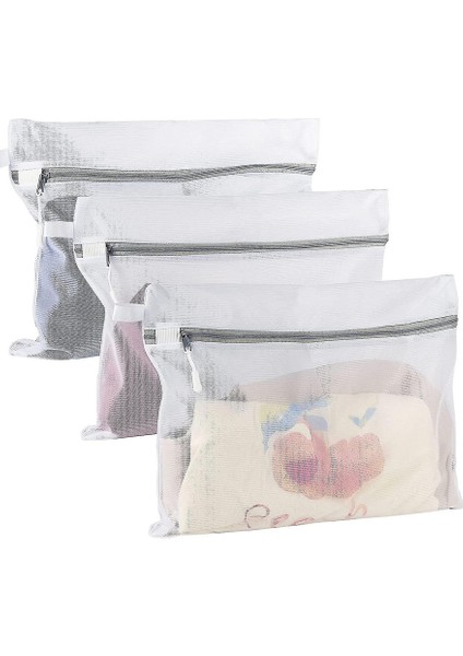 3 Adet File Fermuarlı Çamaşır Torbası Uzatma Kablosu ve Kanca ile (Yurt Dışından)