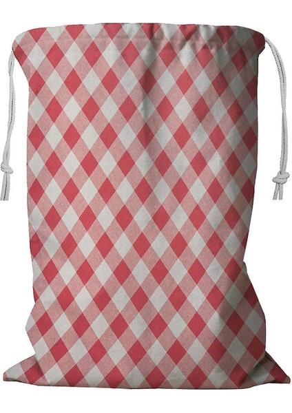 Kırmızı Beyaz Masa Örtüsü Çamaşır Sepeti Ipli 45X60 cm (Yurt Dışından)