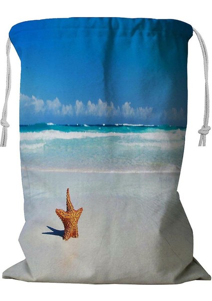 Ocean Kordonlu Çamaşır Sepeti 45X60 cm (Yurt Dışından)