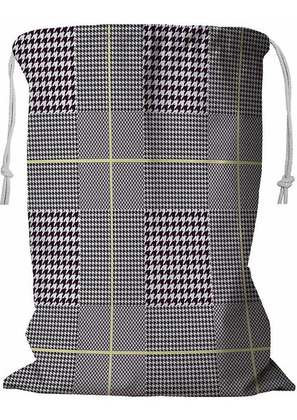 Glen Ekose Desenli Ipli Çamaşır Sepeti 45X60 cm (Yurt Dışından)