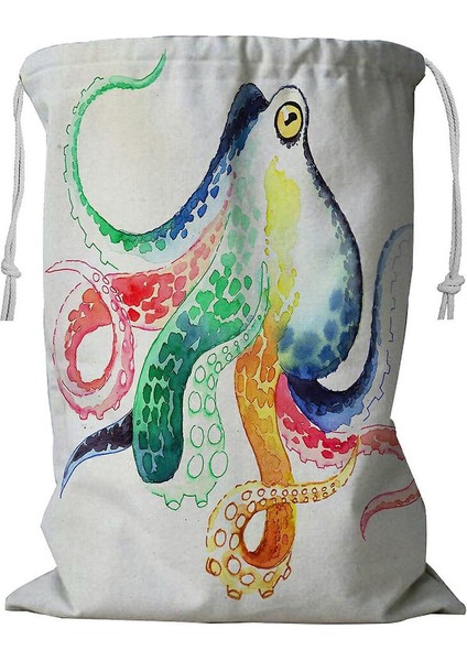 Ipli Renkli Ahtapot Çamaşır Sepeti 45X60 cm (Yurt Dışından)