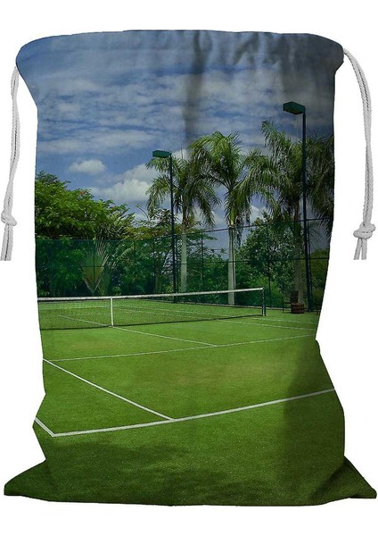 Tenis Çim Kortu Ipli Çamaşır Sepeti 45X60 cm (Yurt Dışından)