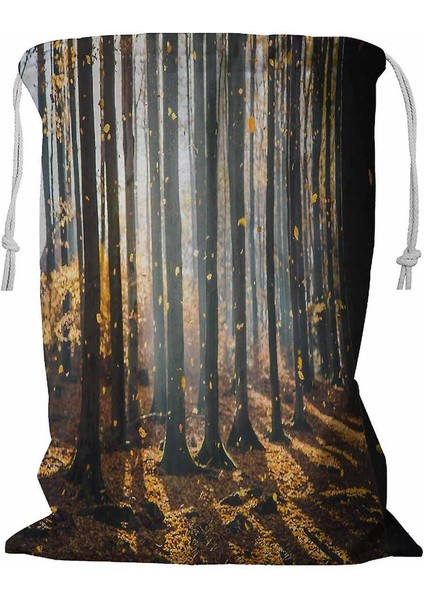 Sonbahar Yaprak Döken Ipli Çamaşır Sepeti 45X60 cm (Yurt Dışından)
