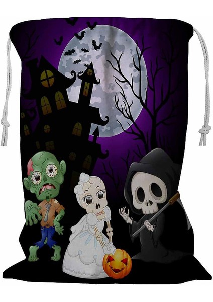 Gelin Zombi Kalesi Kordonlu Çamaşır Sepeti 45X60 cm (Yurt Dışından)