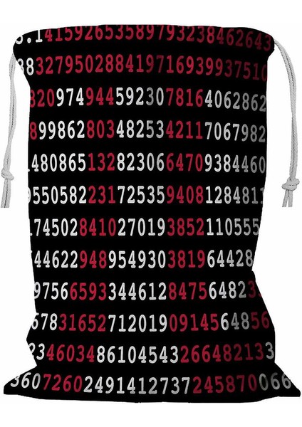 Siyah Dijital Çamaşır Sepeti Kordonlu 45X60 cm (Yurt Dışından)