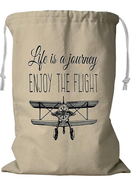 Vintage Kordonlu Uçak Çamaşır Sepeti 45X60 cm (Yurt Dışından)