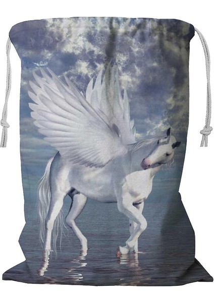 Unicorn ve Pegasus Ipli Çamaşır Sepeti 45X60 cm (Yurt Dışından)