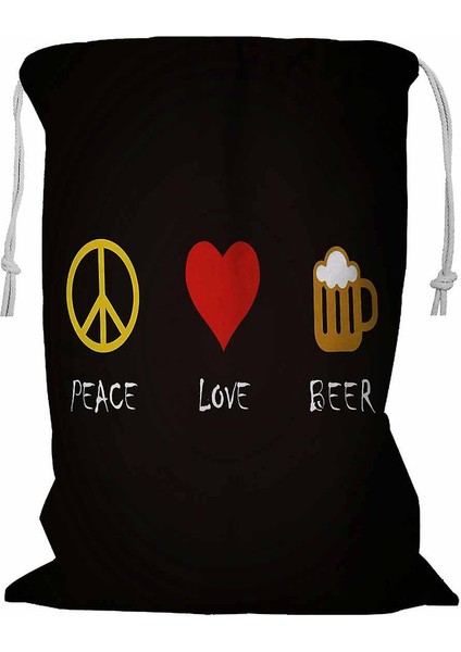 Barış Sevgisi Ipli Çamaşır Sepeti 45X60 cm (Yurt Dışından)