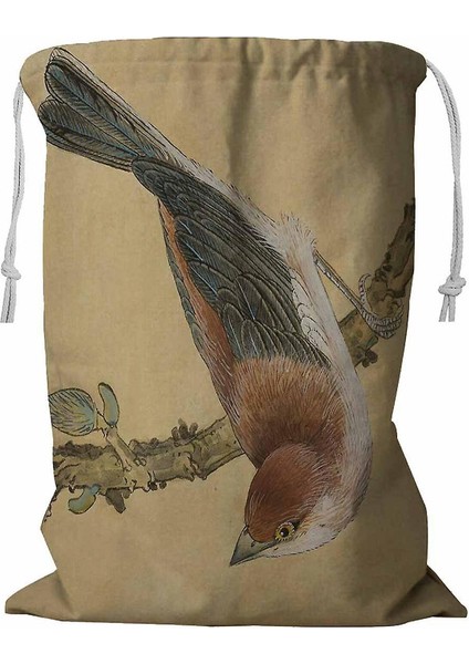 A All Bird On A Branch Draw A All Bird Ipli Çamaşır Sepeti 45X60 cm (Yurt Dışından)
