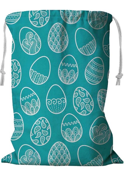 Doodle Paskalya Yumurtaları Ipli Çamaşır Sepeti 45X60 cm (Yurt Dışından)