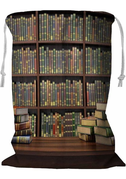 Kütüphane Kordonlu Çamaşır Sepeti 45X60 cm (Yurt Dışından)