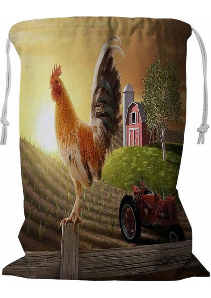 Horoz Çekme Halatlı Çamaşır Sepeti 45X60 cm (Yurt Dışından)