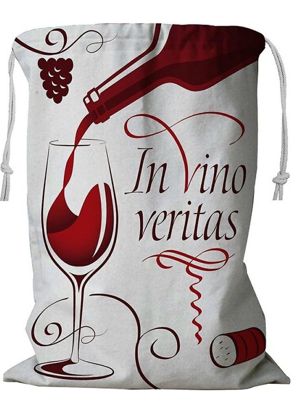 Kırmızı Ipli Cam Çamaşır Sepetine Dökülüyor 45X60 cm (Yurt Dışından)