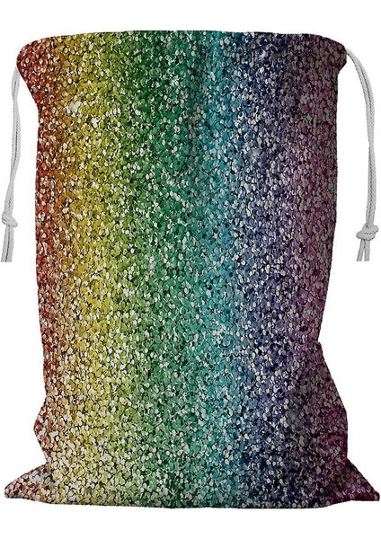 Gökkuşağı Simli Ipli Çamaşır Sepeti 45X60 cm (Yurt Dışından)