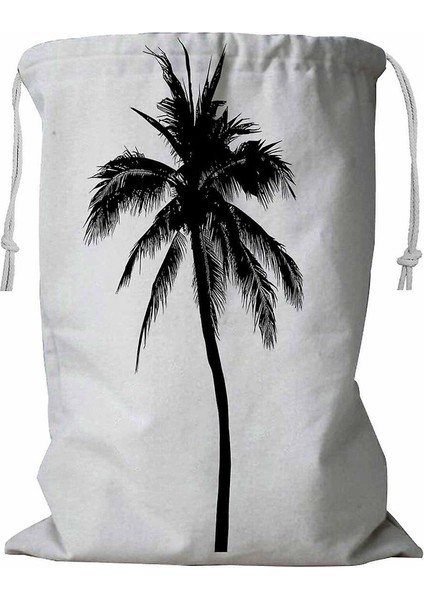 Hindistan Cevizi Ağacı Palmiye Ağacı Ipli Çamaşır Sepeti 45X60 cm (Yurt Dışından)