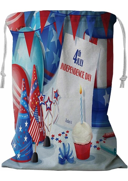 Bağımsızlık Günü 4 Temmuz Ipli Çamaşır Sepeti 45X60 cm (Yurt Dışından)