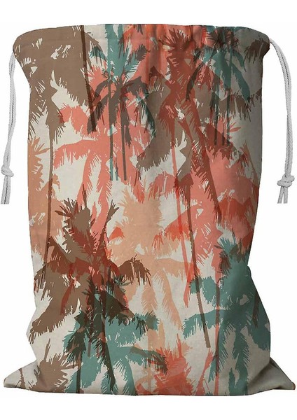 Palmiye Ağaçları Ipli Çamaşır Sepeti 45X60 cm (Yurt Dışından)