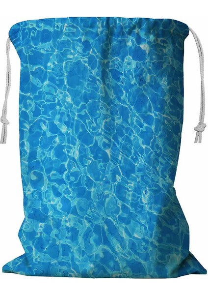 Yüzme Havuzu Su Dokulu Ipli Çamaşır Sepeti 45X60 cm (Yurt Dışından)