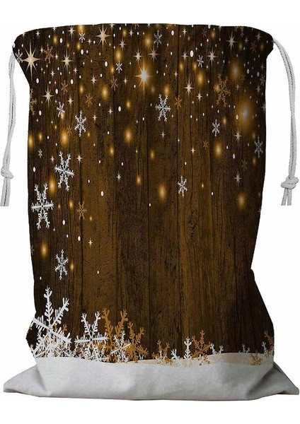 Noel Kar Tanesi Ipli Ahşap Tahta Çamaşır Sepeti 45X60 cm (Yurt Dışından)